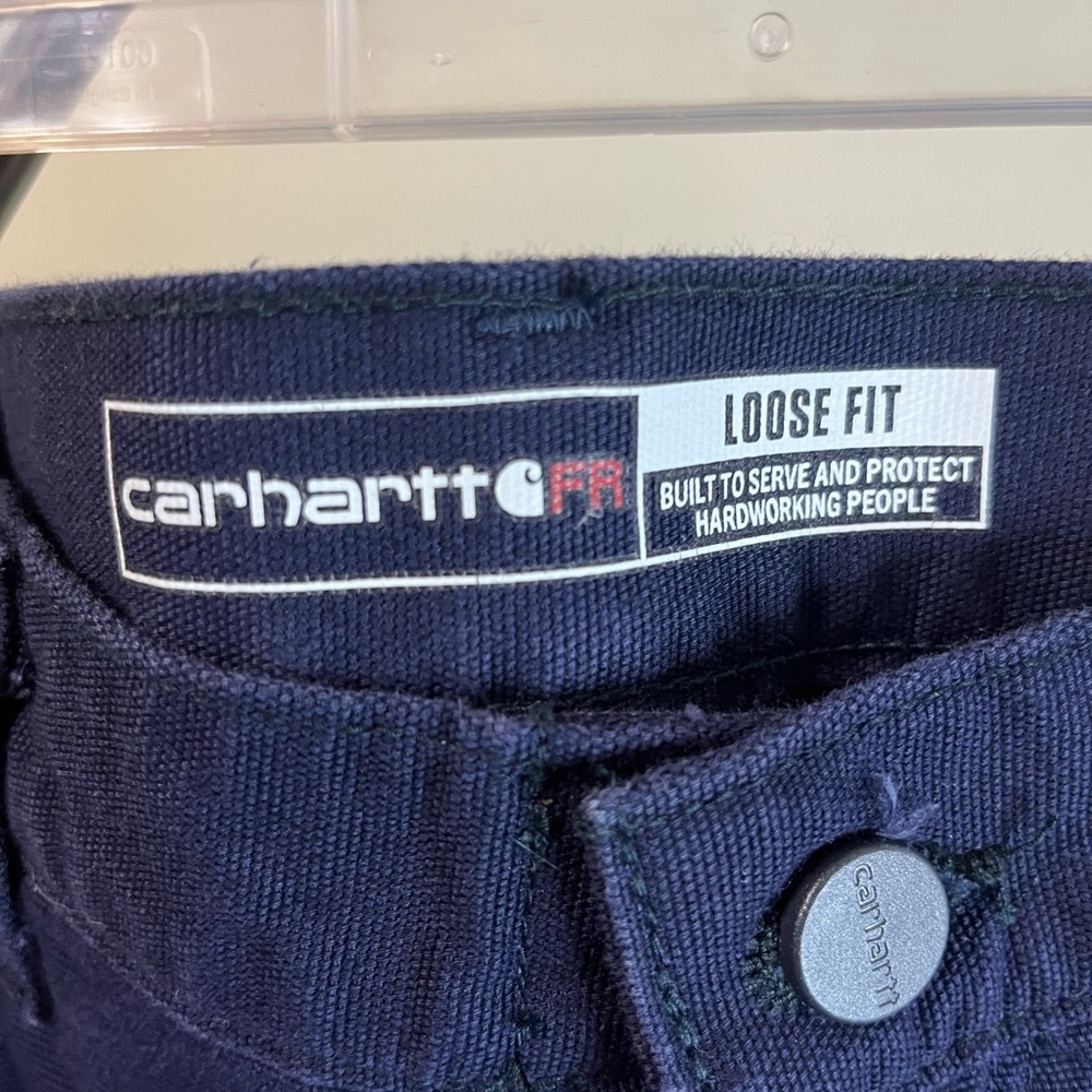 Carhartt Dark Blue Loose Fit Pants FR Style Work Pants, 36”X 30” - Picture 2 of 7